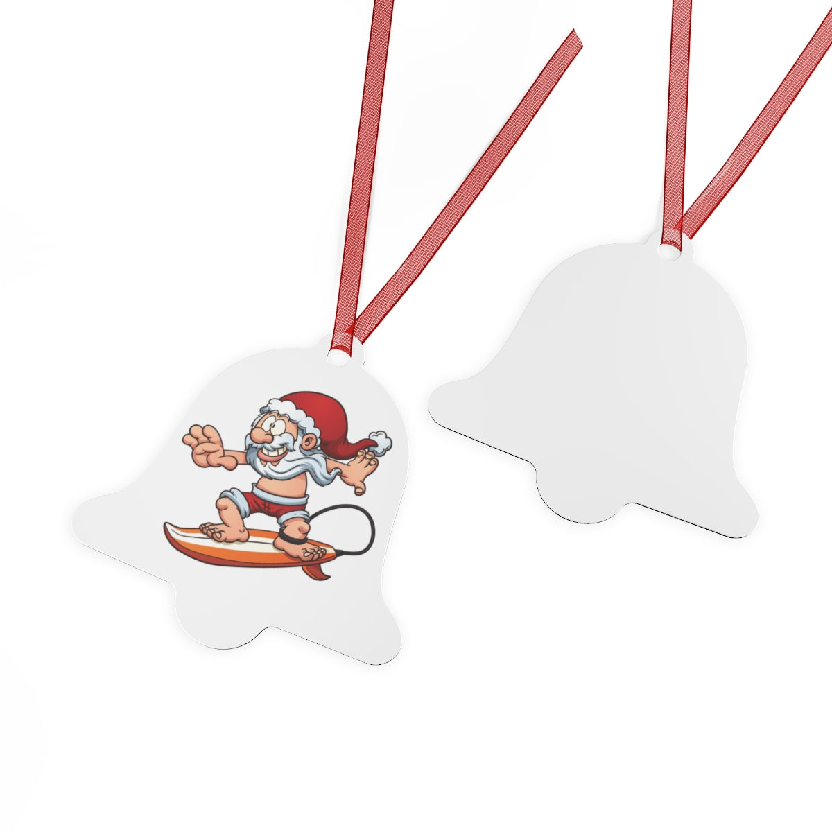 Metal Ornaments, Seasonal Surfing Santa