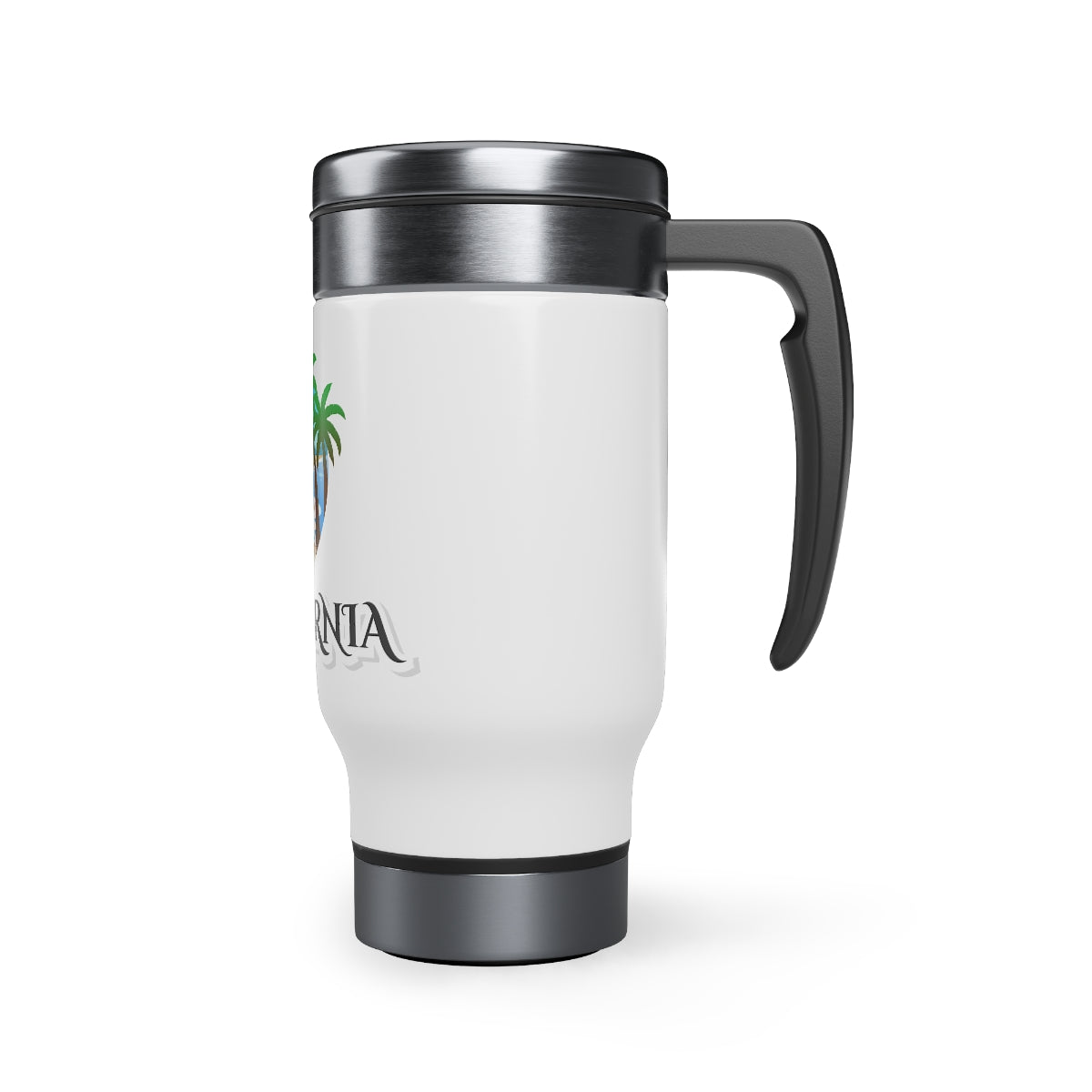 Stainless Steel Travel Mug with Handle, 14oz, California