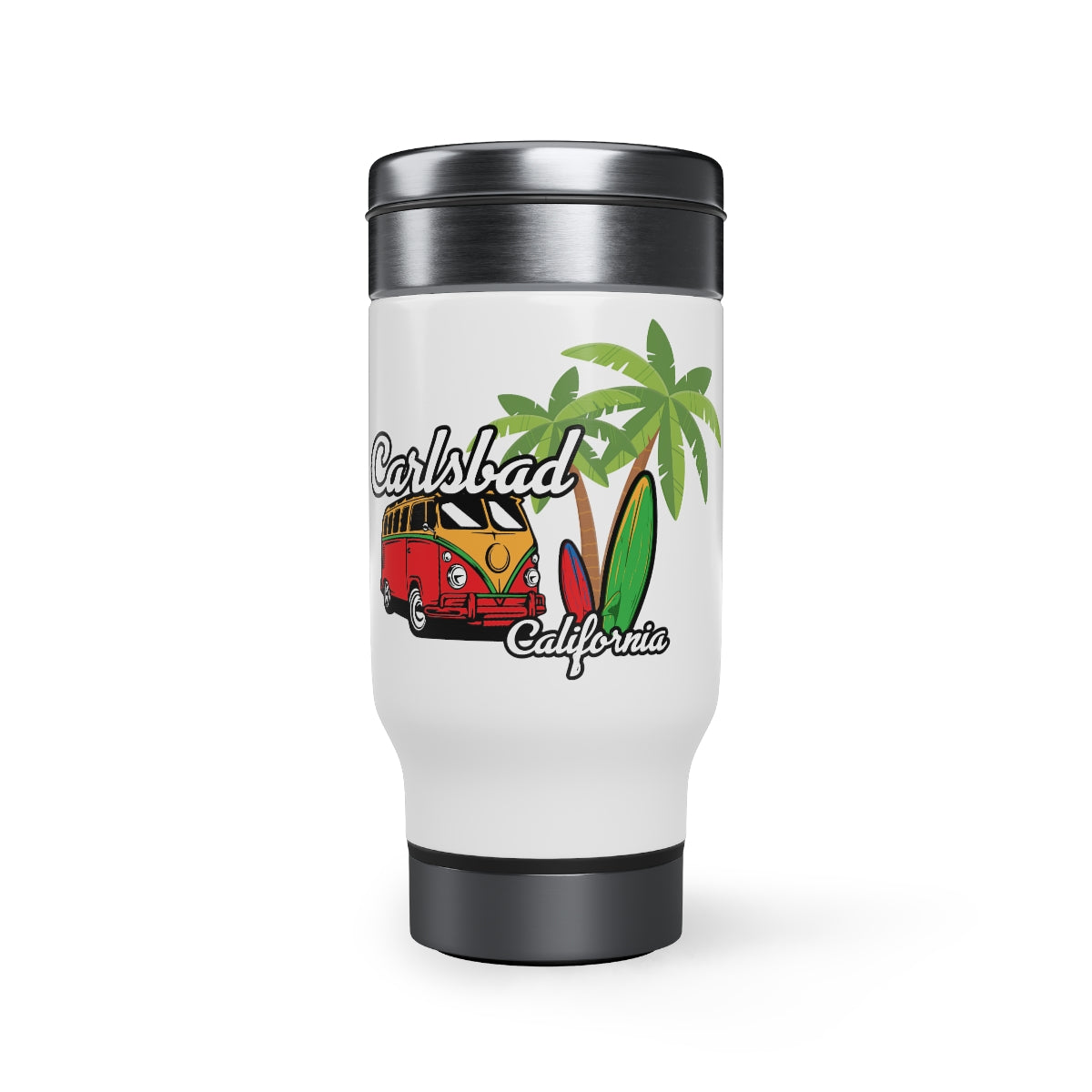 Stainless Steel Travel Mug with Handle, 14oz, Carlsbad