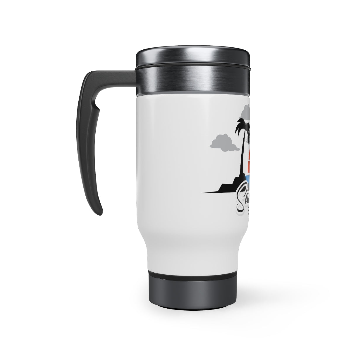 Stainless Steel Travel Mug with Handle, 14oz, San Clemente State Beach