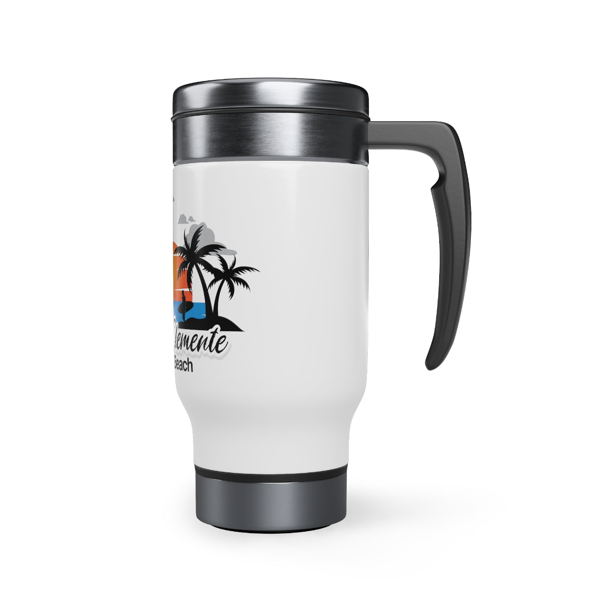 Stainless Steel Travel Mug with Handle, 14oz, San Clemente State Beach